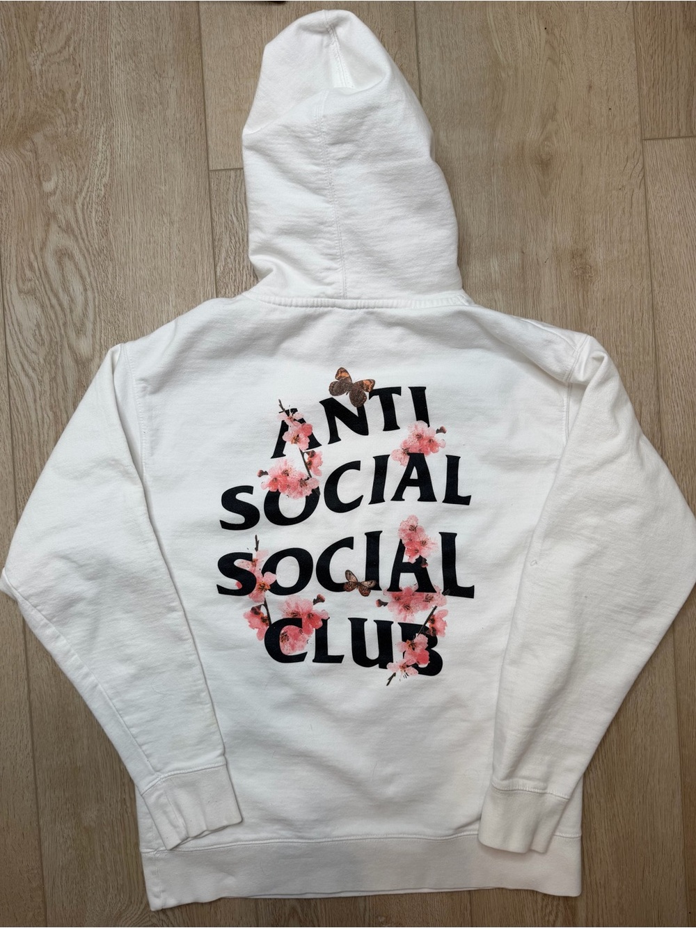 Anti Social Social Club Kkoch Hoodie Sweatshirt White Floral Women’s Medium